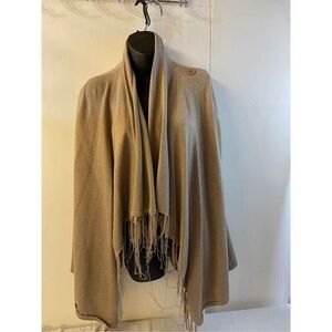 Joseph A Questce que cest Silk Rayon blend Tan Cardigan tassels medium M